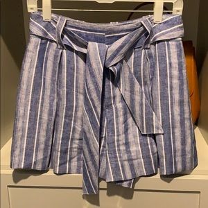 Club Monaco Blue and White Stripe Shorts